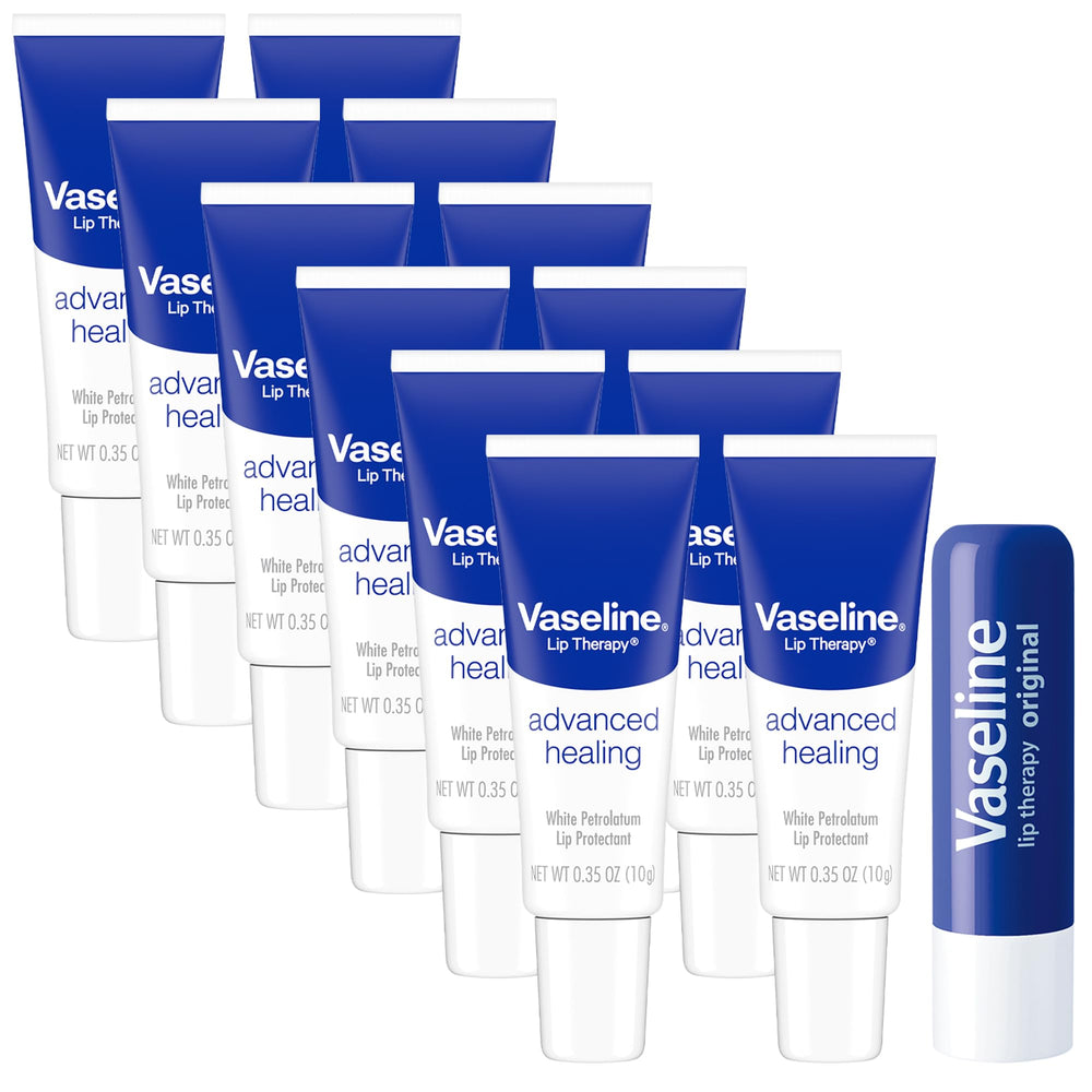Vaseline Lip Therapy Advanced Healing tube in use for instant lip moisture.