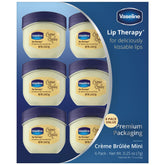 Vaseline Lip Therapy Creme Brulee jar front for on the go hydration.