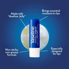 Vaseline Lip Therapy on lips in action highlights soothing, non-greasy moisture.