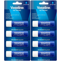 Vaseline Lip Therapy Original Pack front view for convenient all-day lip moisture.