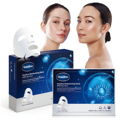 Vaseline moisturizing face mask packaging closeup for hydration