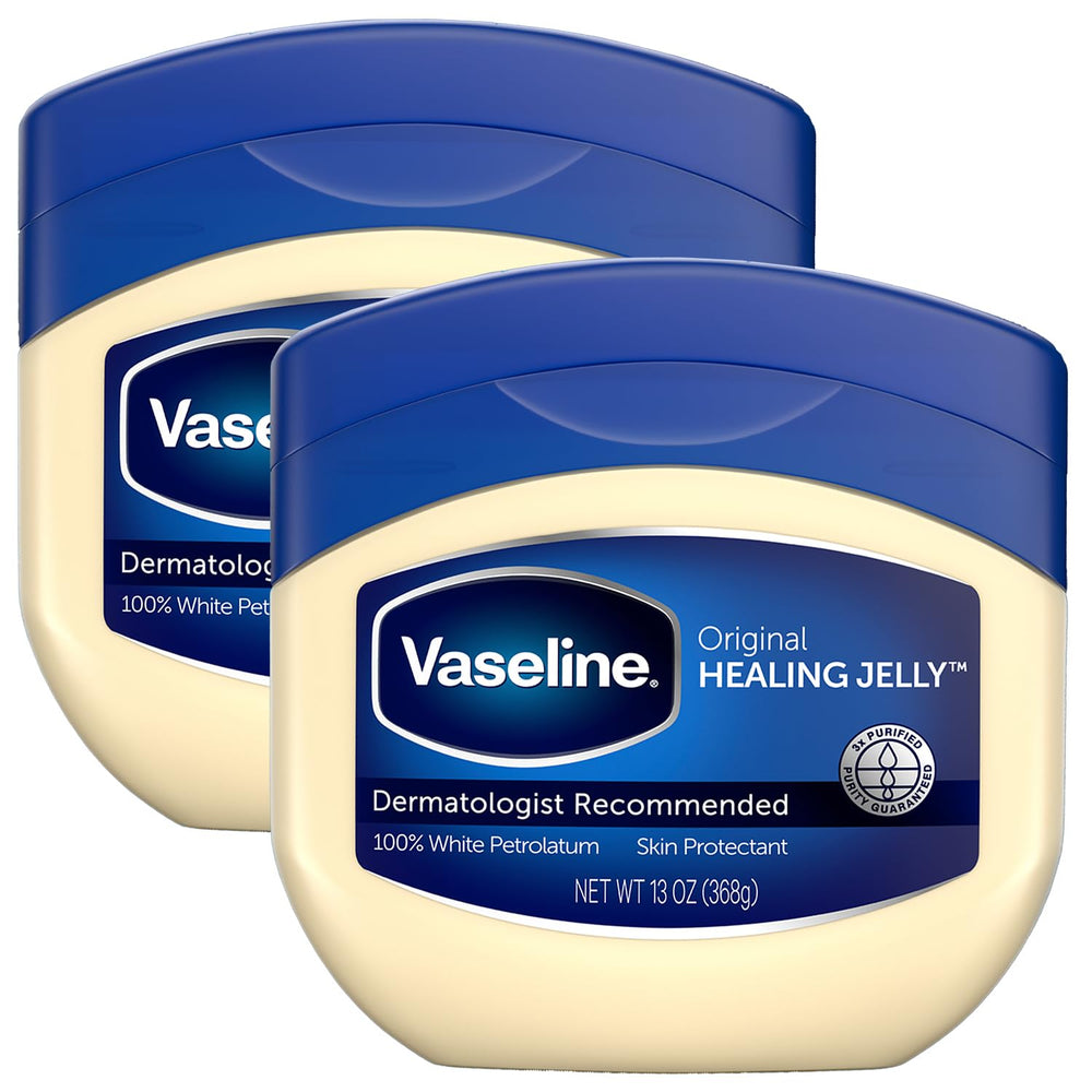 Vaseline Petroleum Jelly value-size 2-pack front view for everyday moisture protection