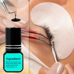 VAVALASH lash adhesive applicator with a drop demonstrates ultra-fast drying time.