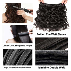 VBOKYD body wave bundles 22-inch on model with full body and shine