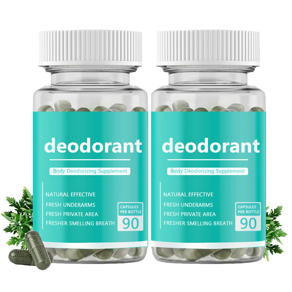 Vbolre body deodorizing supplement bottle shows 90 capsules for daily freshness.