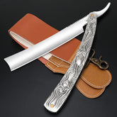 VCXOX professional straight razor with folded handle for compact storage and safe travel