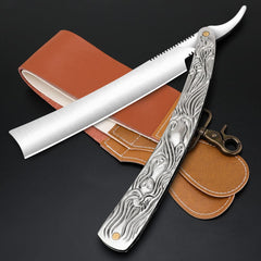 VCXOX professional straight razor with folded handle for compact storage and safe travel
