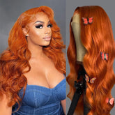 Veally Ginger Orange lace-front wig 13x4 HD lace natural hairline