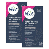 Veet ready-to-use wax strip kit 40-count for legs and body delivers salon-like results at home.