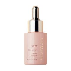 VEGAMOUR GRO Hair Serum bottle highlighting a non-greasy scalp care routine