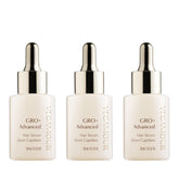 VEGAMOUR GRO+ bottle close-up showing a lightweight serum for daily use.
