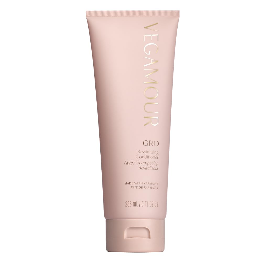 VEGAMOUR GRO Revitalizing Conditioner bottle shows vegan formula for fuller, healthier hair