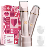 VEGITERIA bikini trimmer front view highlights precise grooming with dual ceramic blades