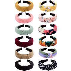 VELSCRUN 12-pcs knotted headbands set for versatile daily styling.