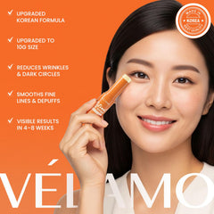 VELAMO ADVANCED Retinol Eye Balm Stick application near the eye for quick refresh