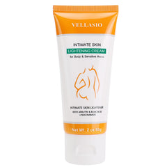VELLASIO Skin Bleaching Cream bottle demonstrating gentle, even-toned skin potential.