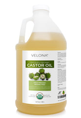 Velona castor oil bottle 64oz for hair moisture boost and shine.