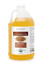 Velona flaxseed oil 64oz bottle front view for skincare and cooking