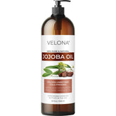 Velona Jojoba Oil 32oz bottle with pump for easy daily moisture.