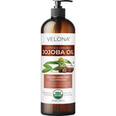 Velona Jojoba Oil with pump bottle for easy, mess-free skin and hair hydration