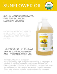 Velona sunflower oil bottle used in skin-care routine for smooth absorption.