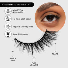 VELOUR Velour Effortless Lashes on-eye look demonstrates natural, lightweight fullness.