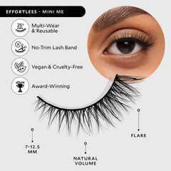 VELOUR Effortless Lashes round style on eye doe-eyed effect with no trim