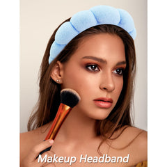 VELSCRUN makeup headband with bow top enhances spa day practicality.