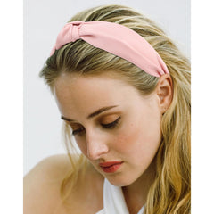 VELSCRUN satin headband elastic-band-fit demonstrates secure non-slip grip during activity