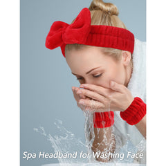 VELSCRUN spa headband features soft fabric for comfortable skincare.
