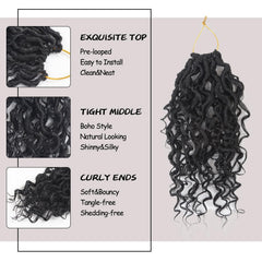 Vemet Goddess Locs crochet hair 8 inch pre-looped for quick installs