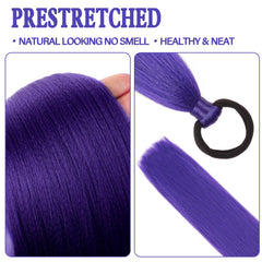Vemet purple ponytail with sparkling metal wire enhances shine