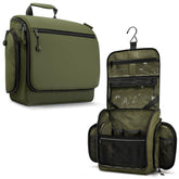 VENTURE 4TH hanging travel toiletry bag forest green keeps toiletries accessible on the go