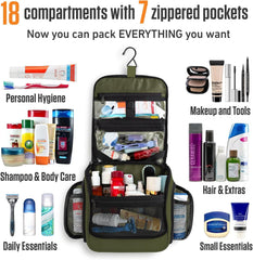 VENTURE 4TH removable clear pouch forest green simplifies TSA liquid checks