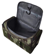 Vercord men's toiletry bag front view in camo dark green for organized travel