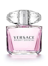 Versace Bright Crystal bottle closeup shows a luminous, fresh floral scent for daily wear