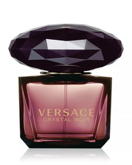 Versace Crystal Noir bottle closeup showing bold glamour and spicy floral notes.