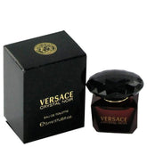 Versace Crystal Noir mini bottle top view for elegant evening wear.