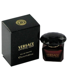 Versace Crystal Noir mini bottle top view for elegant evening wear.