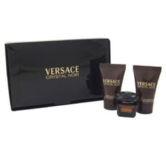 Versace Crystal Noir mini EDT gift set: travel-friendly trio for elegant evenings.