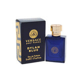 Versace Dylan Blue mini splash bottle close-up for on-the-go fragrance.