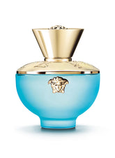 Versace Dylan Turquoise bottle front view offers everyday elegance.