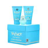 Versace Dylan Turquoise mini trio packaging shows gift-ready presentation for special occasions.