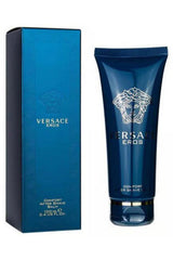 Versace Eros for Men packaging label showcases luxury branding for daily grooming rituals