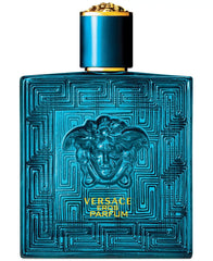 Versace Eros for Men Parfum spray bottle shown, offering a bold, confident scent for everyday wear