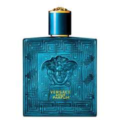 Versace Eros Parfum Spray bottle front view highlights bold masculine fragrance for all-day confidence.