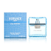 Versace Man Eau Fraiche bottle front with fresh, modern masculine scent for daily wear
