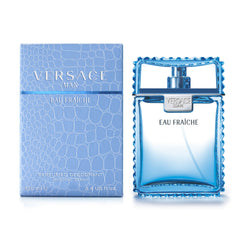 Versace Man Eau Fraiche packaging box highlighting gift-ready presentation and branding