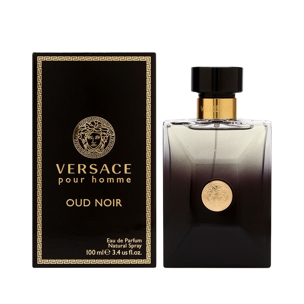 Versace Pour Homme Oud Noir bottle front for premium evening wear and gifting.