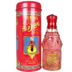 Versace Red Jeans EDT bottle front view for casual daytime wear.